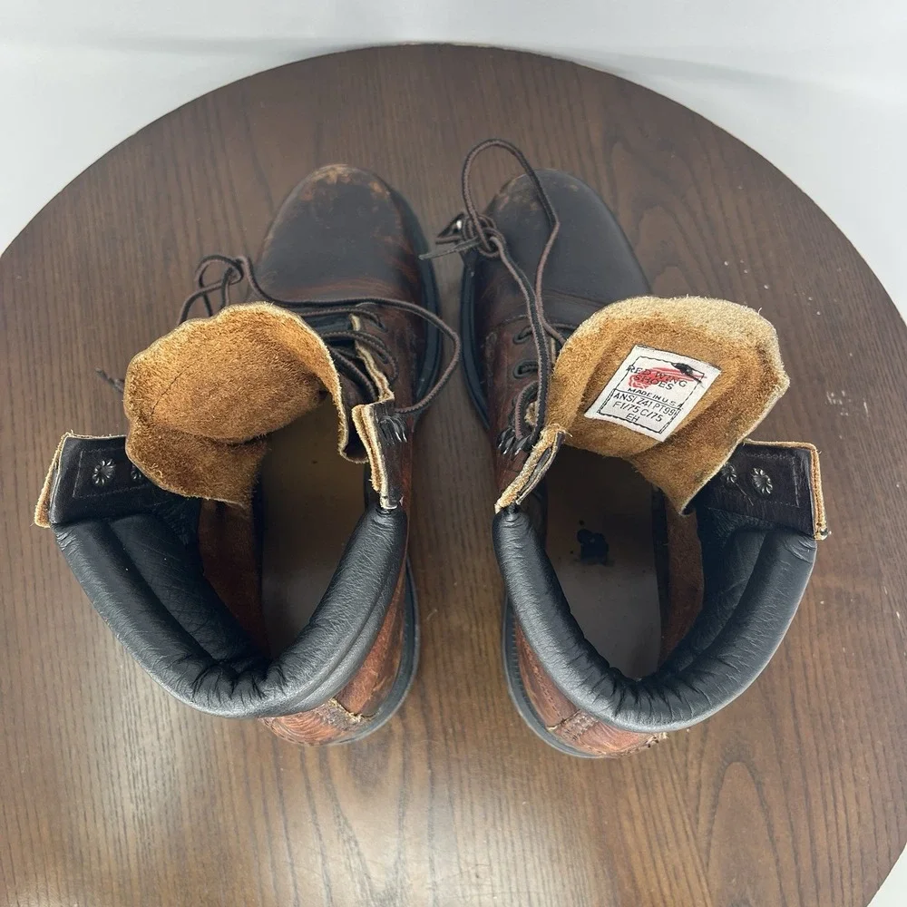 Red Wing Boots Women's 8B Brown Leather Hard Toe‎ Safety Work Utility 39506